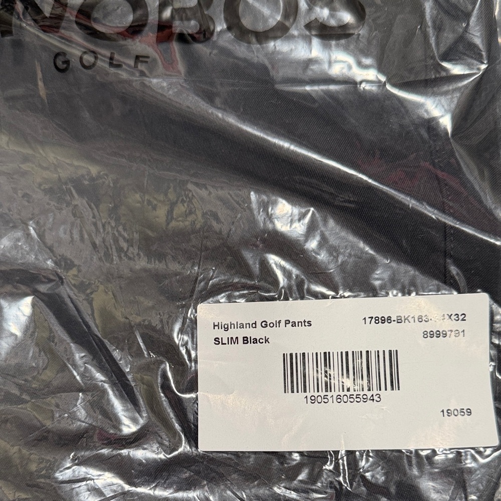 Brand New Bonobos Slim Black Highland Golf Pants Size 34 x 32